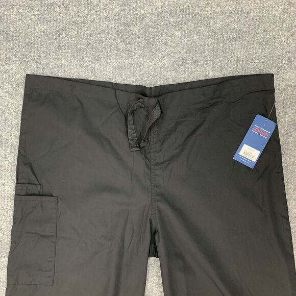Cherokee Scrub Pant Mens L Large Black Drawstring Waist Straight Workwear Cargo - Picture 3 of 13